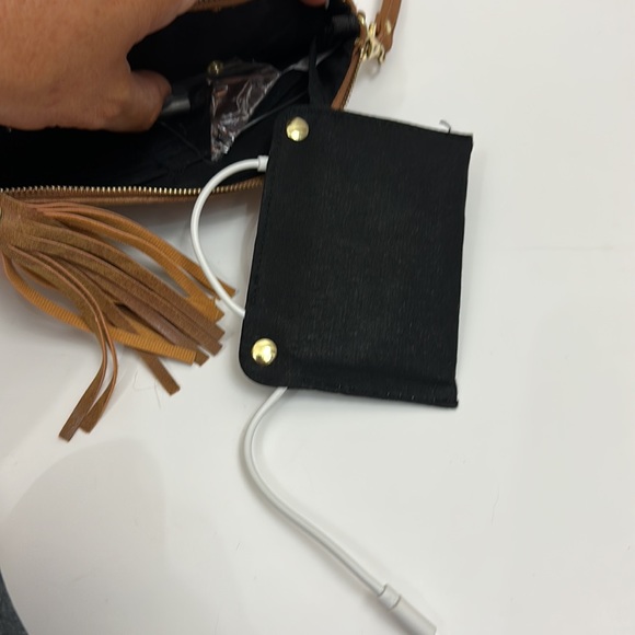 Francesca’s brown suede wristlet w tassel Charging Wristlet Power Bank USB Cord - Picture 12 of 12
